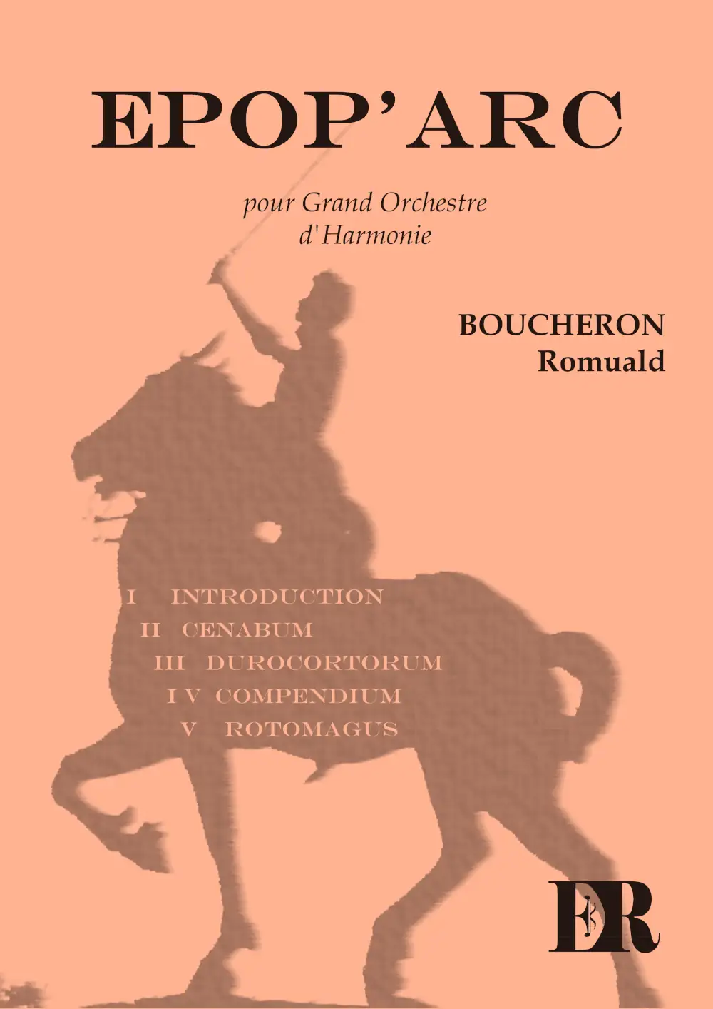 Couverture de la partition "Epop'Arc" éditée aux Éditions Romulus.