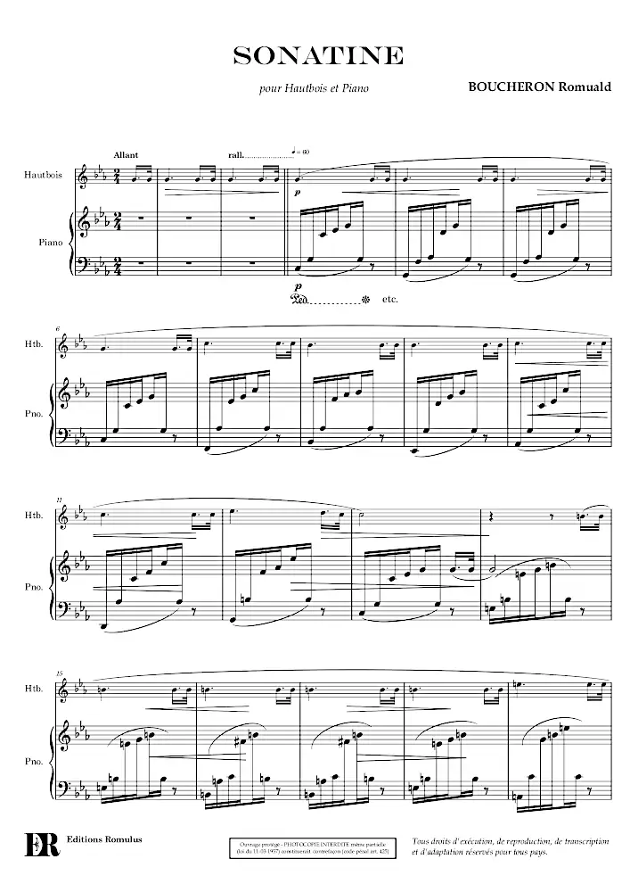 Extrait de la partition "Sonatine" en résolution dégradée.