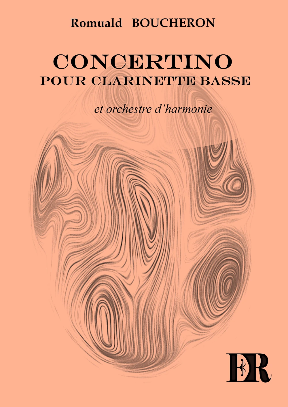 Couverture de la partition "Concertino pour Clarinette Basse" éditée aux Éditions Romulus.